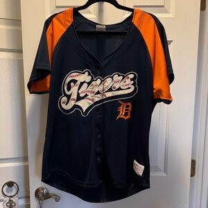 Genuine Merchandise Detroit Tigers Navy and Orange Baseball Jersey